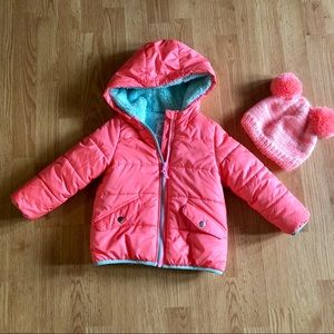 Carter’s coral winter puffy jacket 3t